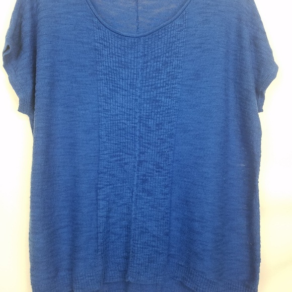 Chicos Royal Blue Hi Low Hem Sweater Sz 1 - Picture 4 of 5